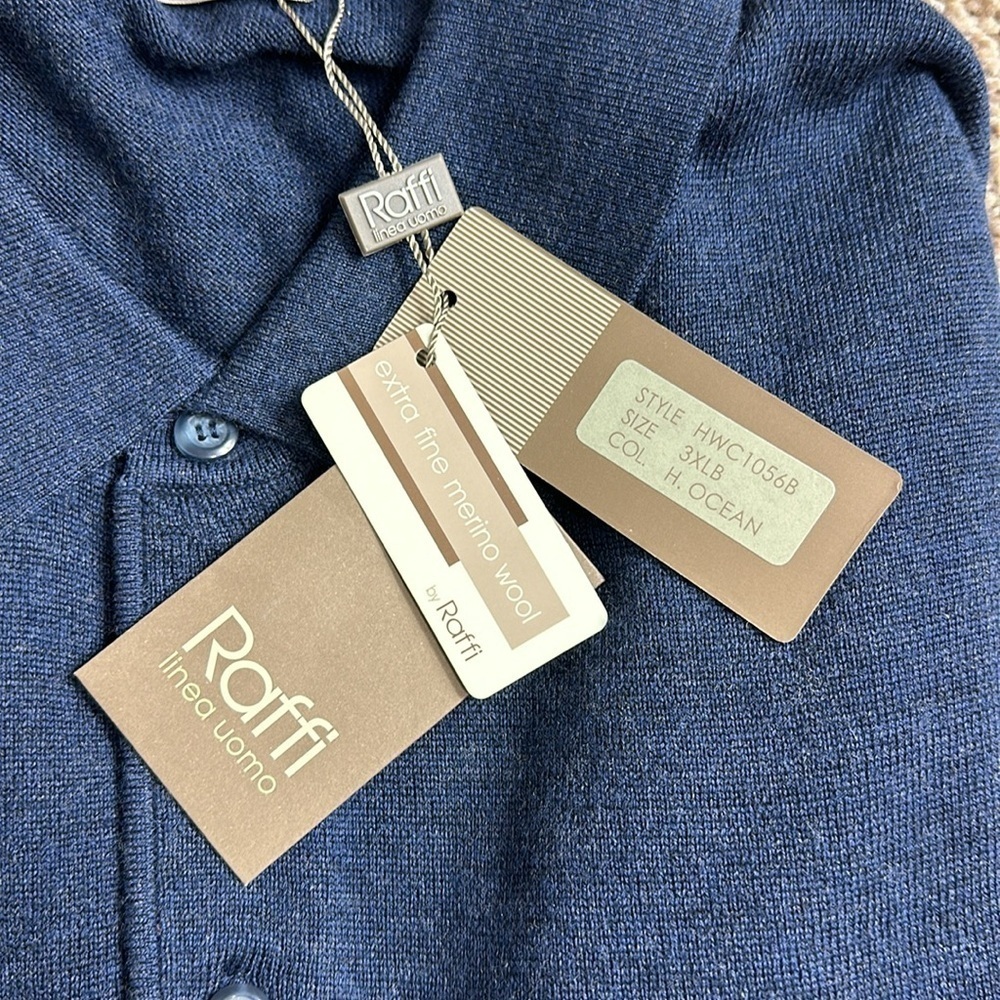 Raffi Extra Fine Merino Wool long sleeve polo NWT - Picture 4 of 4